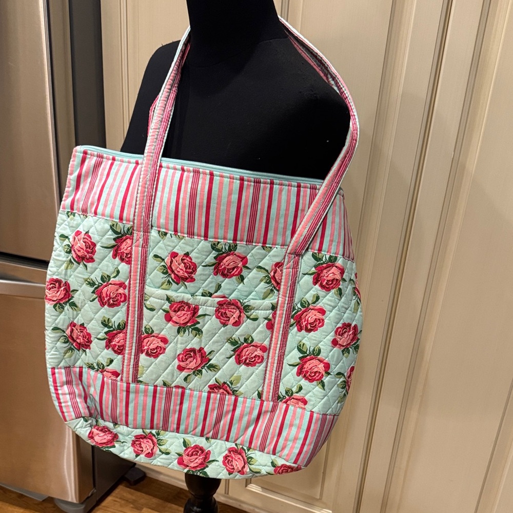 Rose Quilted Tote Bag